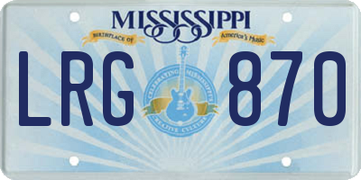 MS license plate LRG870