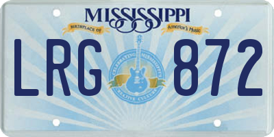 MS license plate LRG872