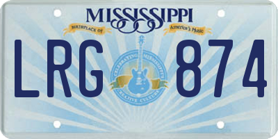MS license plate LRG874