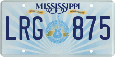 MS license plate LRG875