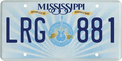 MS license plate LRG881