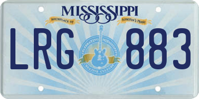 MS license plate LRG883