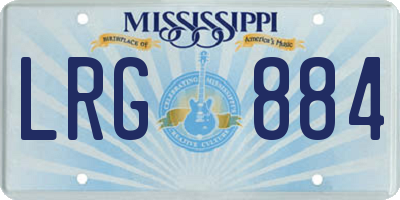 MS license plate LRG884