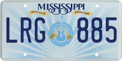 MS license plate LRG885