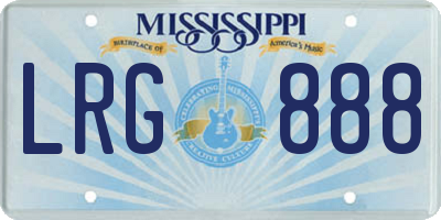 MS license plate LRG888