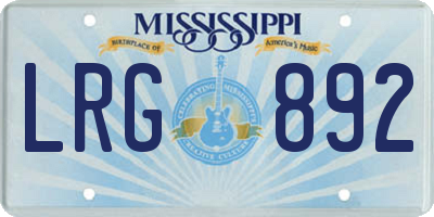 MS license plate LRG892