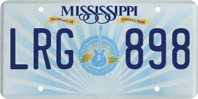 MS license plate LRG898