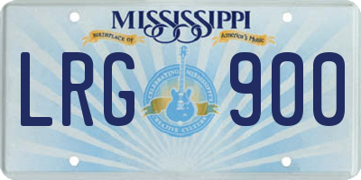 MS license plate LRG900