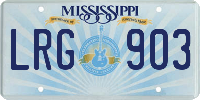 MS license plate LRG903