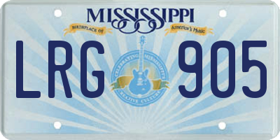 MS license plate LRG905