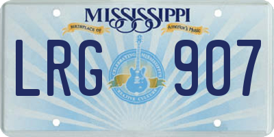 MS license plate LRG907