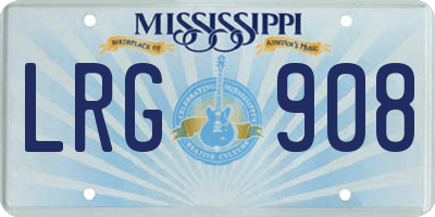 MS license plate LRG908