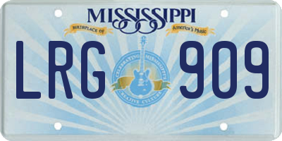 MS license plate LRG909
