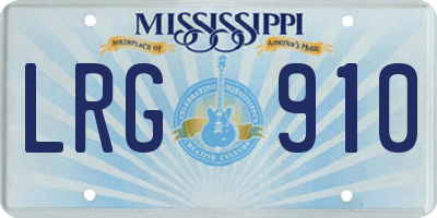 MS license plate LRG910
