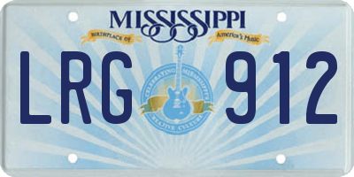 MS license plate LRG912