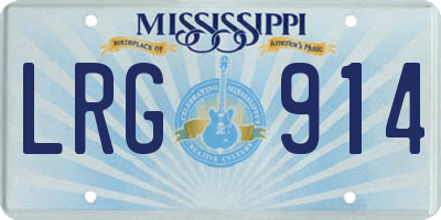 MS license plate LRG914