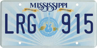MS license plate LRG915