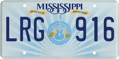 MS license plate LRG916