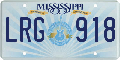 MS license plate LRG918