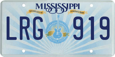 MS license plate LRG919