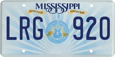 MS license plate LRG920