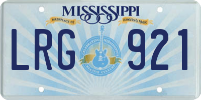 MS license plate LRG921
