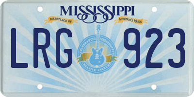 MS license plate LRG923