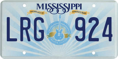 MS license plate LRG924