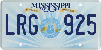 MS license plate LRG925