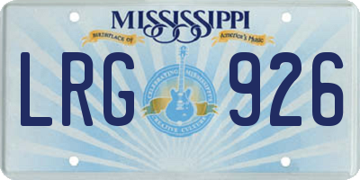 MS license plate LRG926