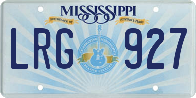 MS license plate LRG927