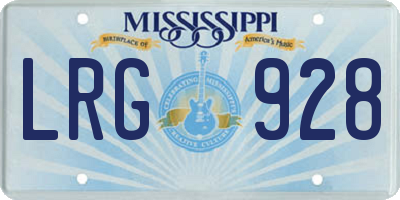 MS license plate LRG928