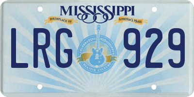 MS license plate LRG929