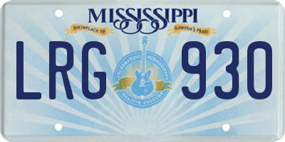 MS license plate LRG930