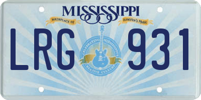 MS license plate LRG931