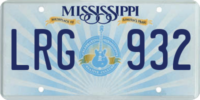 MS license plate LRG932