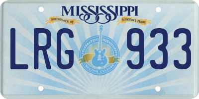 MS license plate LRG933