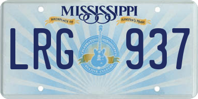 MS license plate LRG937
