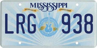 MS license plate LRG938