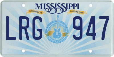 MS license plate LRG947