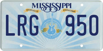 MS license plate LRG950