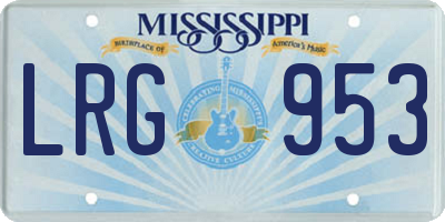 MS license plate LRG953