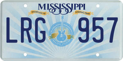 MS license plate LRG957