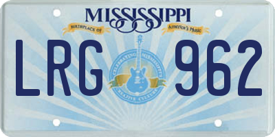 MS license plate LRG962