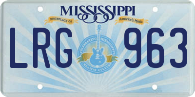 MS license plate LRG963