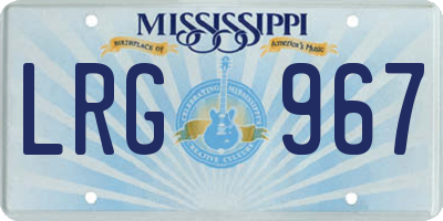 MS license plate LRG967