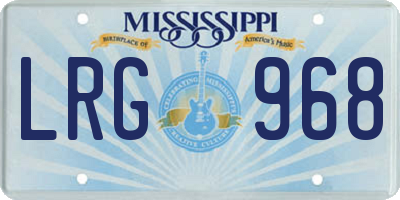 MS license plate LRG968