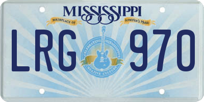 MS license plate LRG970