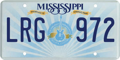 MS license plate LRG972