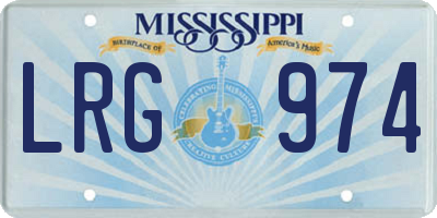 MS license plate LRG974